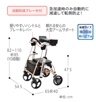 歩行車】抑速ブレーキ付 COMPAL REHAMO | 株式会社煌星